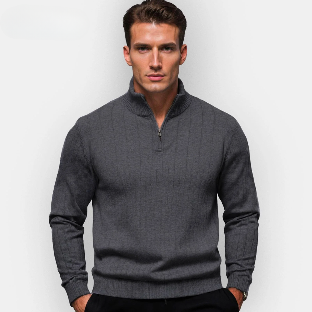 Herren Zip-Up Strickpullover (Ausverkauf)